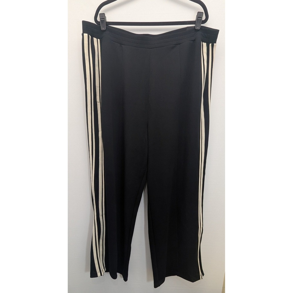 Torrid Track‎ Pant Black Cream Stripe High Rise Studio 3 Athleisure Comfy Modal